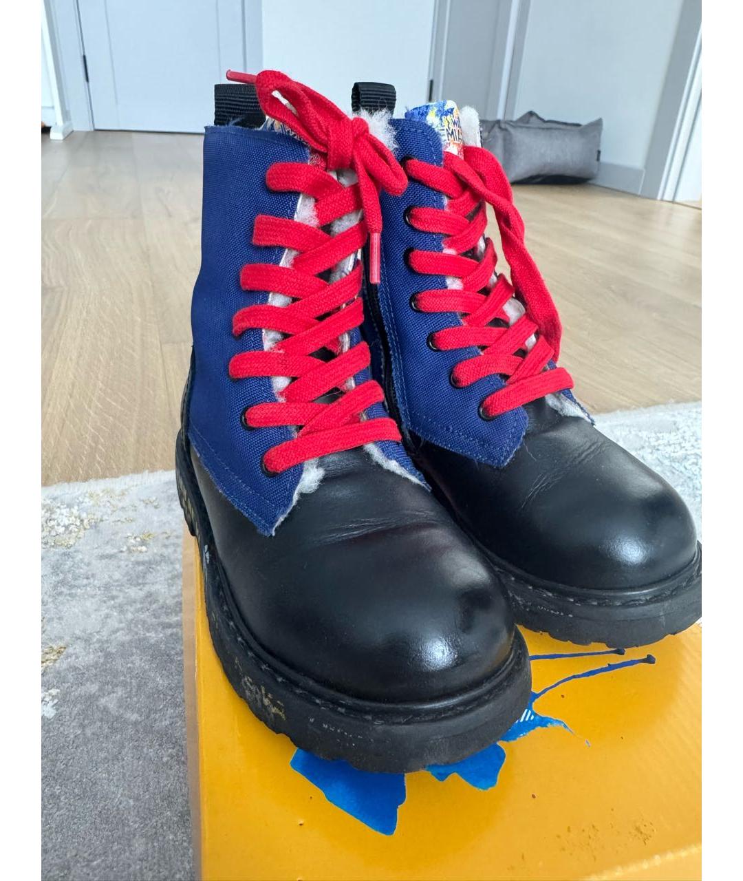 PREMIATA KIDS Синие кожаные ботинки, фото 2