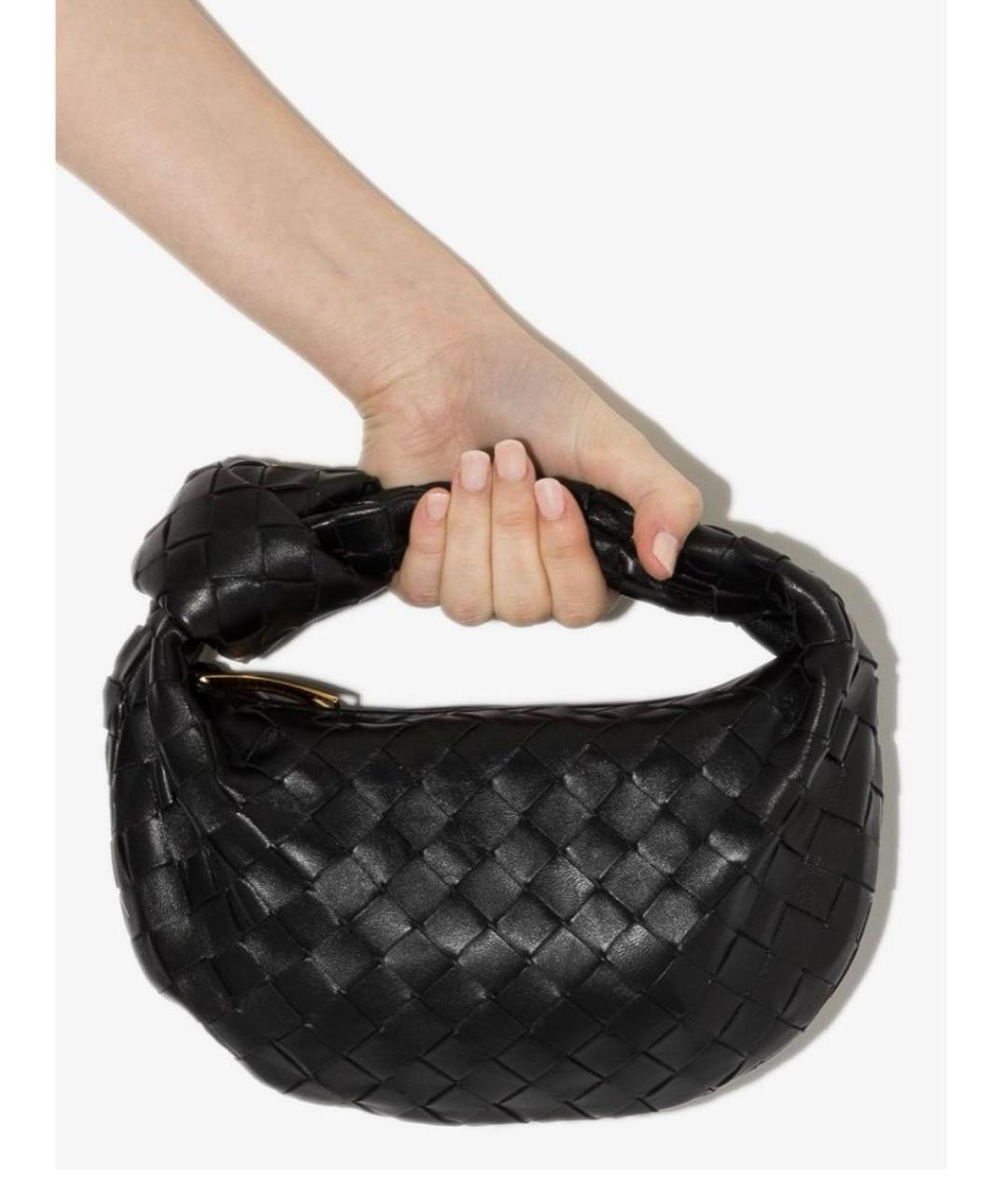 BOTTEGA VENETA Черная кожаная сумка с короткими ручками, фото 2