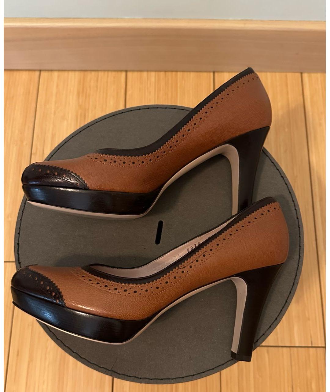 FERRAGAMO Коричневые кожаные туфли, фото 6