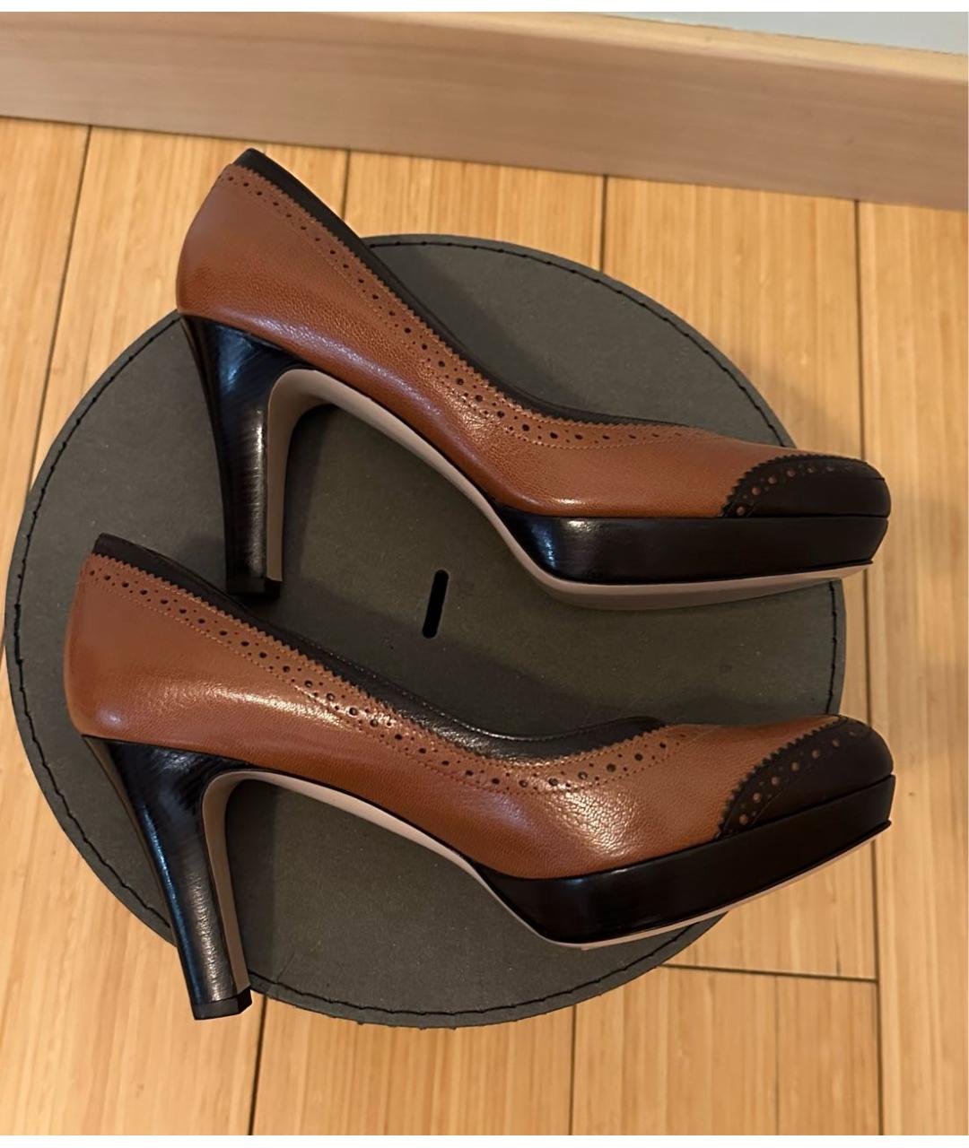 FERRAGAMO Коричневые кожаные туфли, фото 5