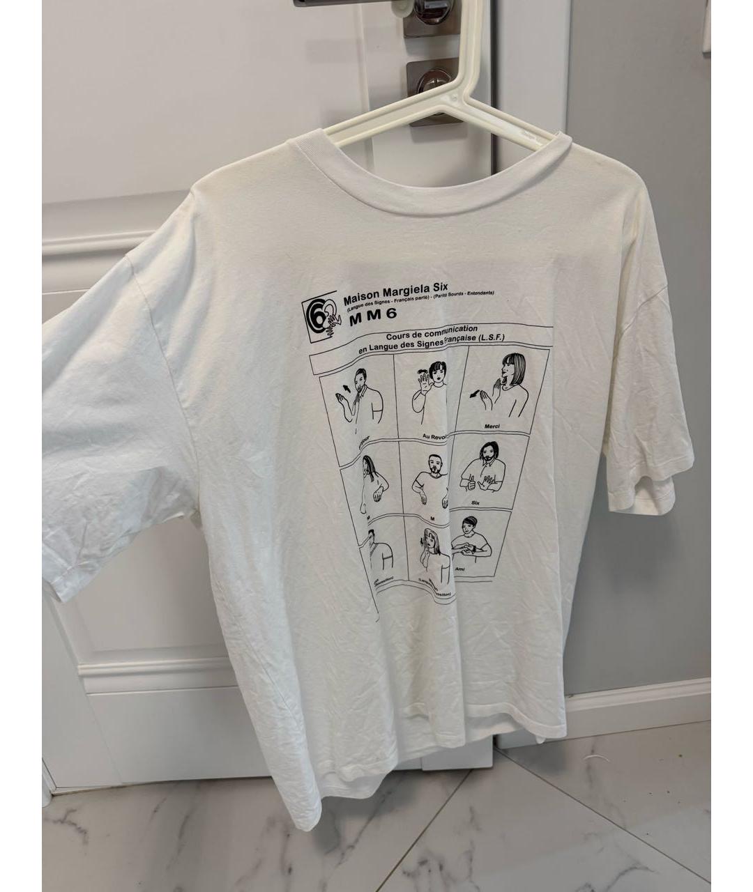 MAISON MARGIELA Белая хлопковая футболка, фото 2