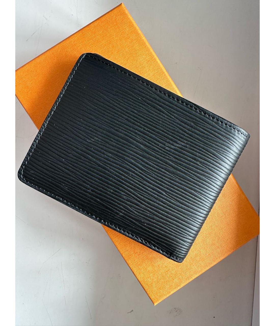 LOUIS VUITTON Черный кожаный кошелек, фото 5