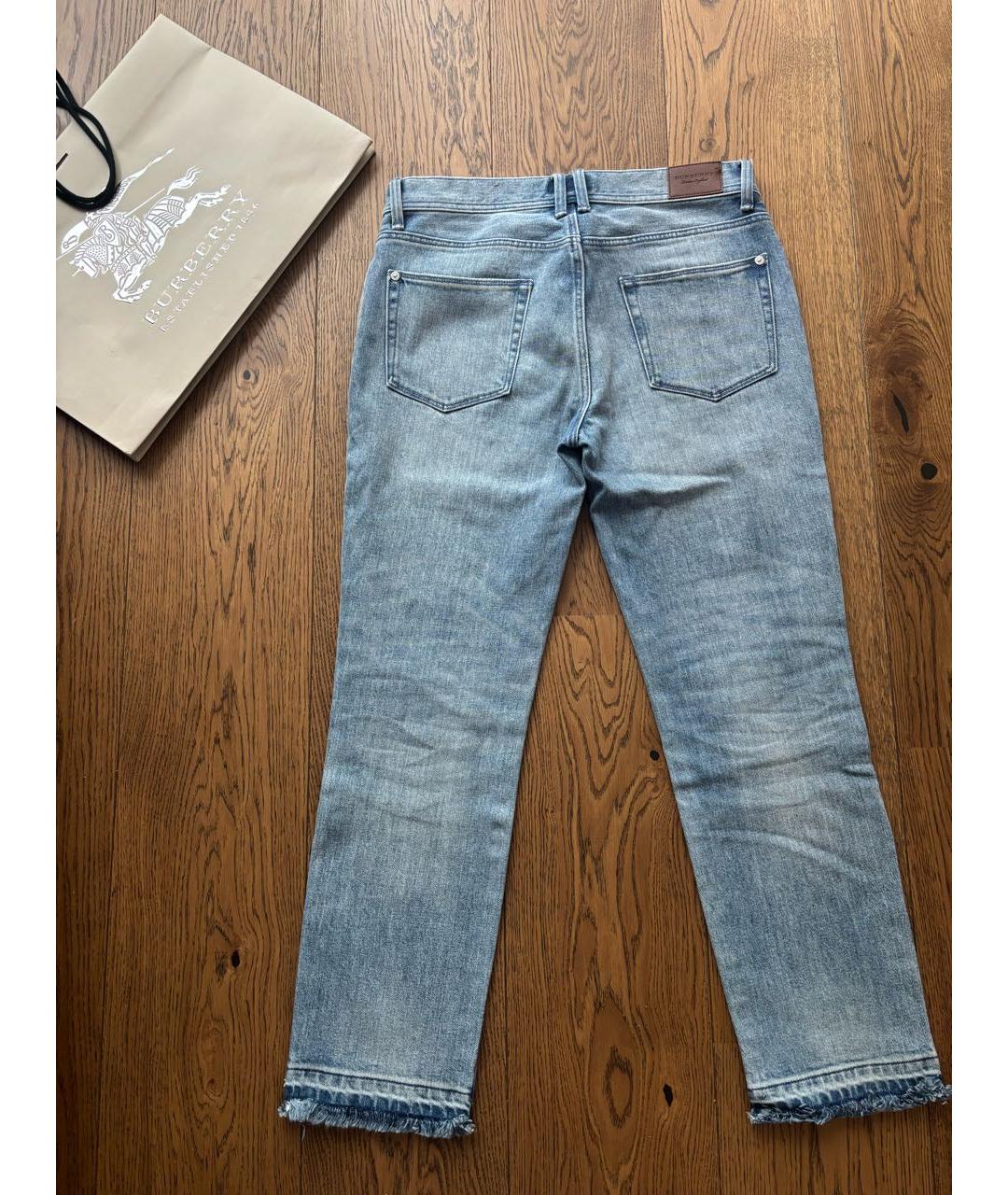 BURBERRY Синие хлопковые прямые джинсы, фото 2