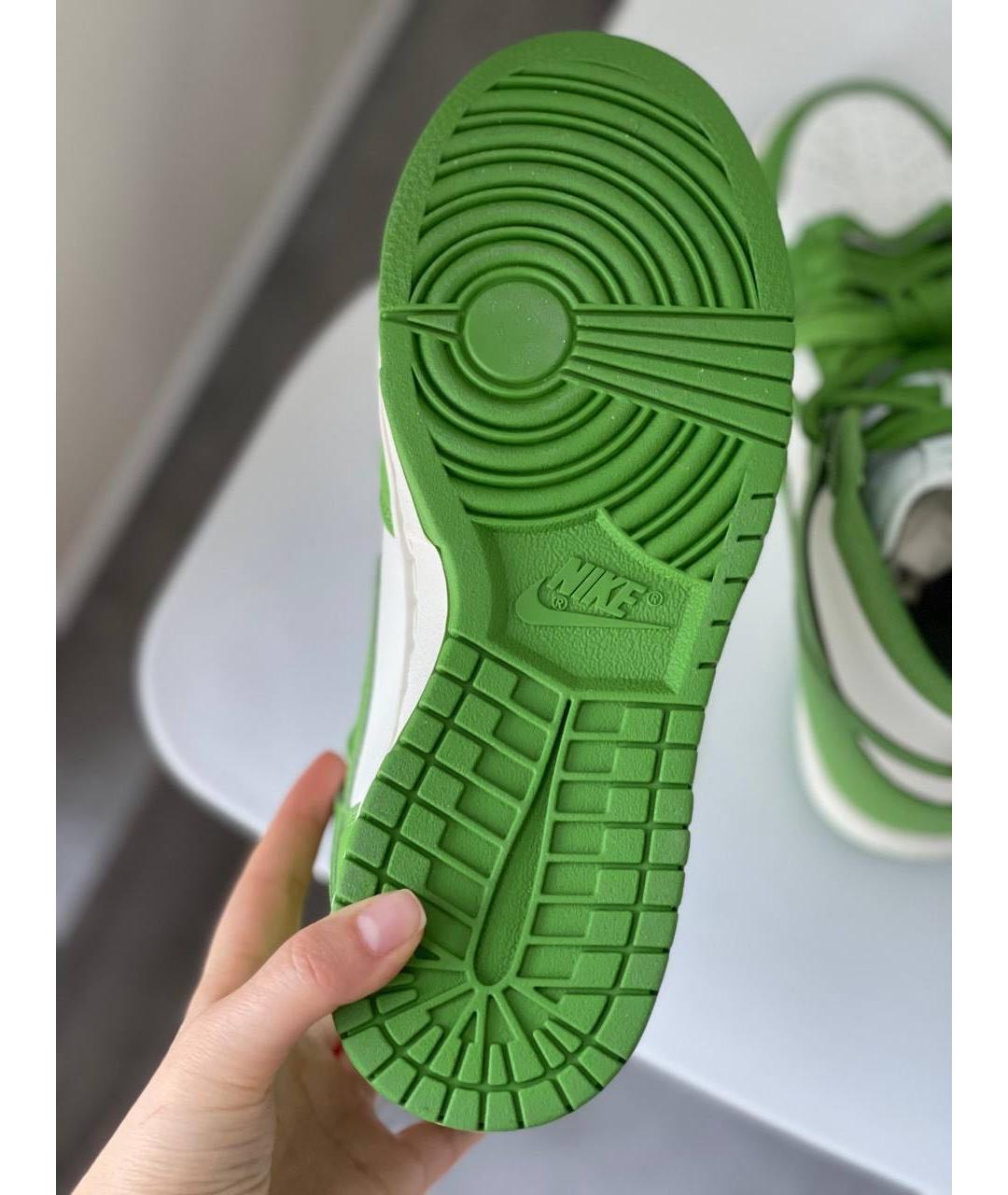 NIKE Зеленые кожаные кроссовки, фото 6