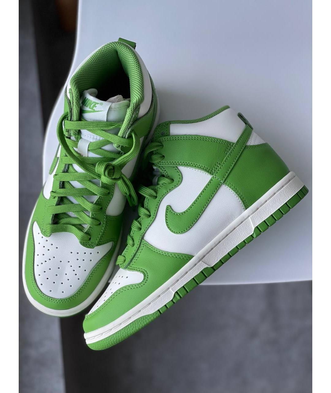 NIKE Зеленые кожаные кроссовки, фото 2