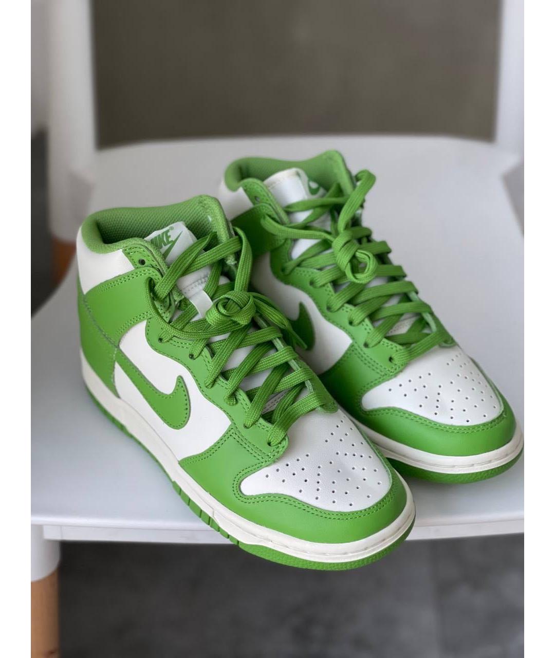 NIKE Зеленые кожаные кроссовки, фото 7