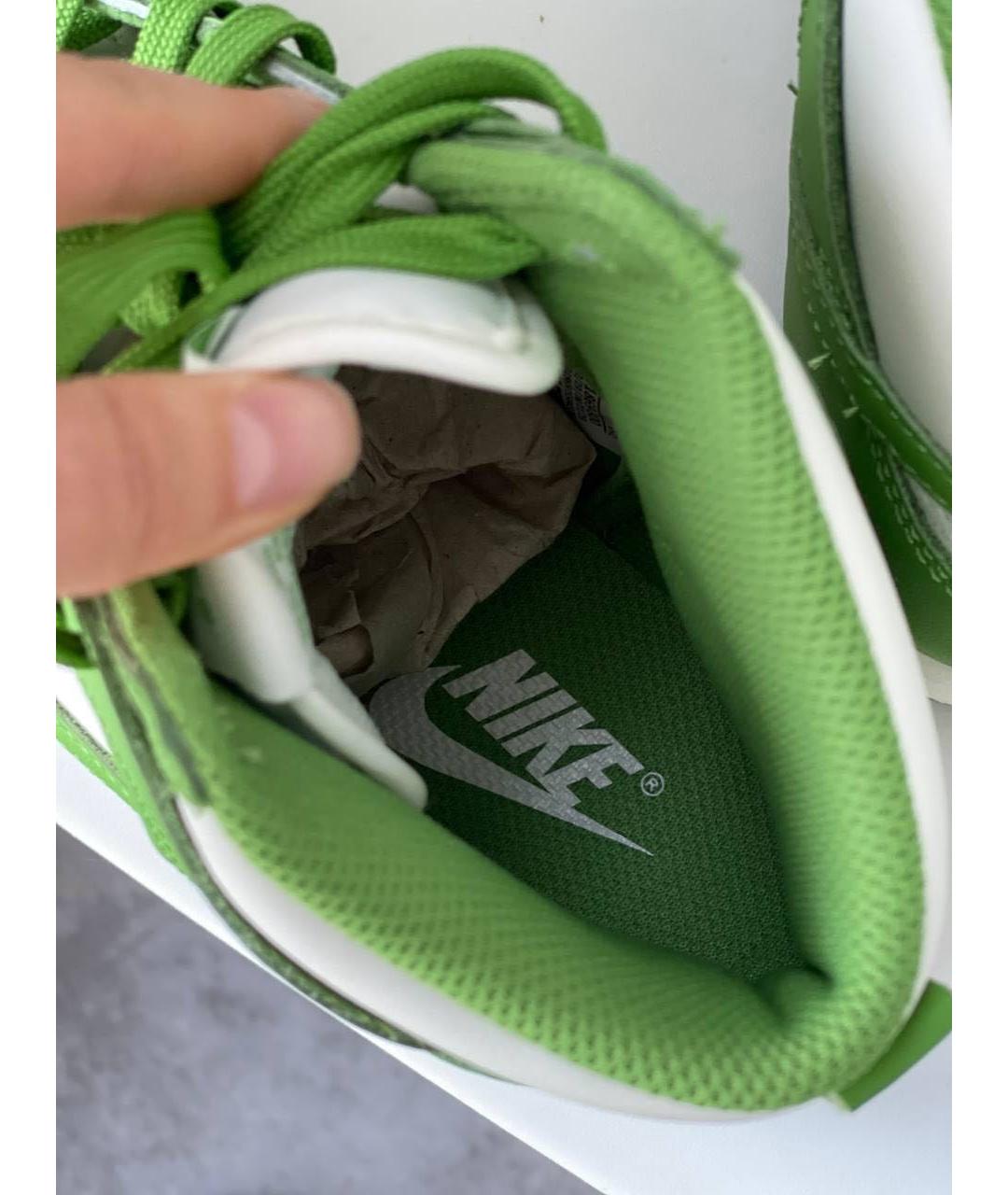 NIKE Зеленые кожаные кроссовки, фото 3
