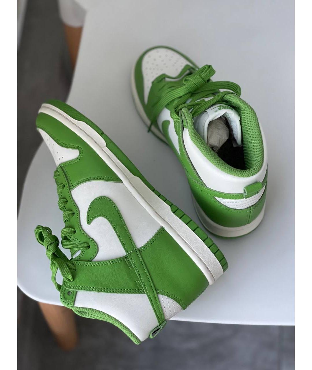 NIKE Зеленые кожаные кроссовки, фото 8