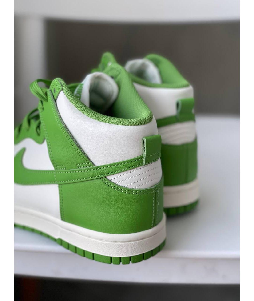 NIKE Зеленые кожаные кроссовки, фото 5