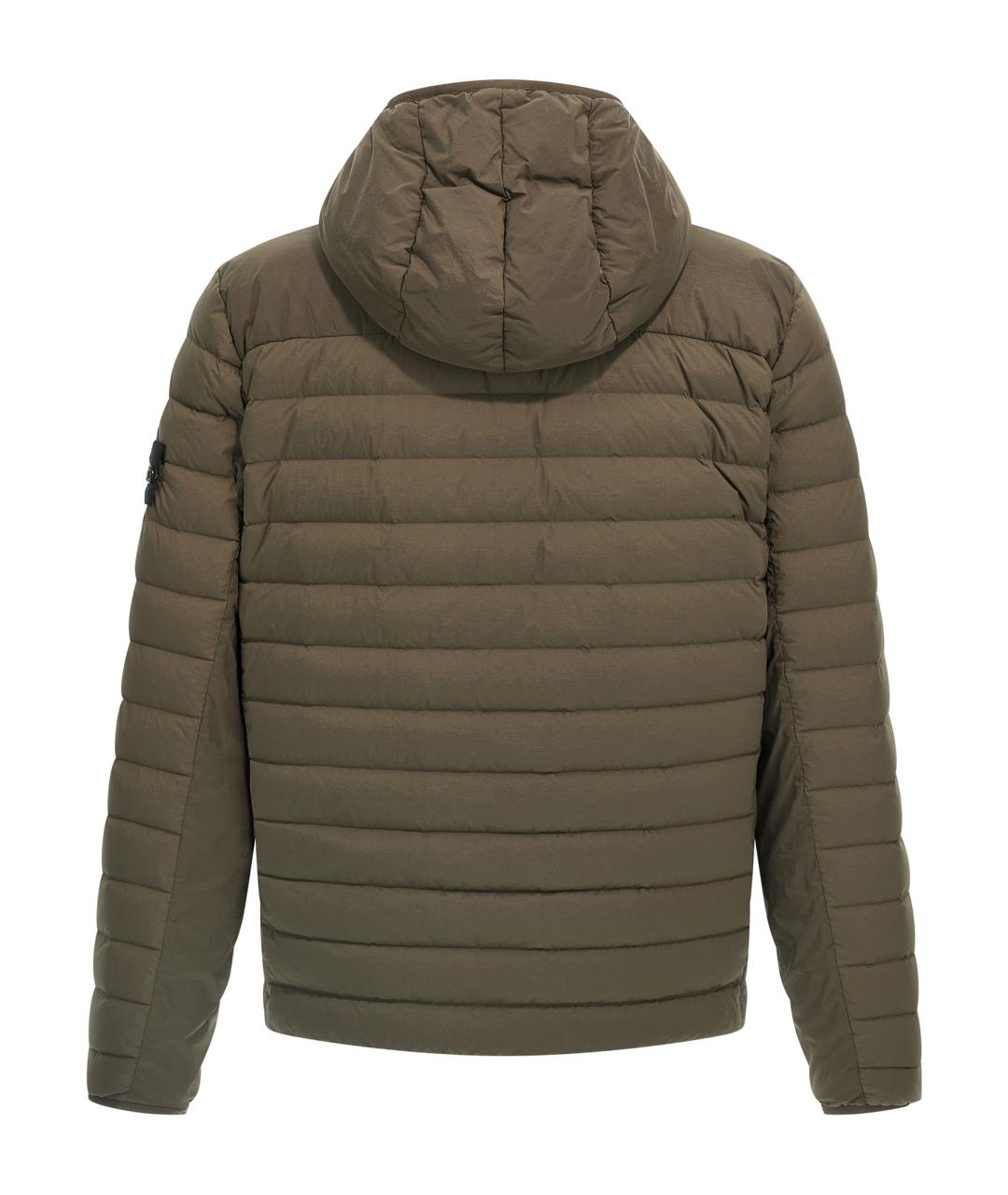 STONE ISLAND Хаки полиамидовая куртка, фото 2