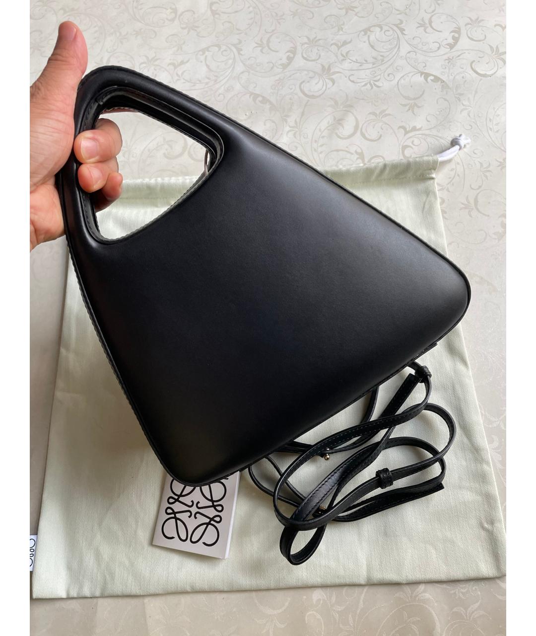 LOEWE Черная кожаная сумка с короткими ручками, фото 3