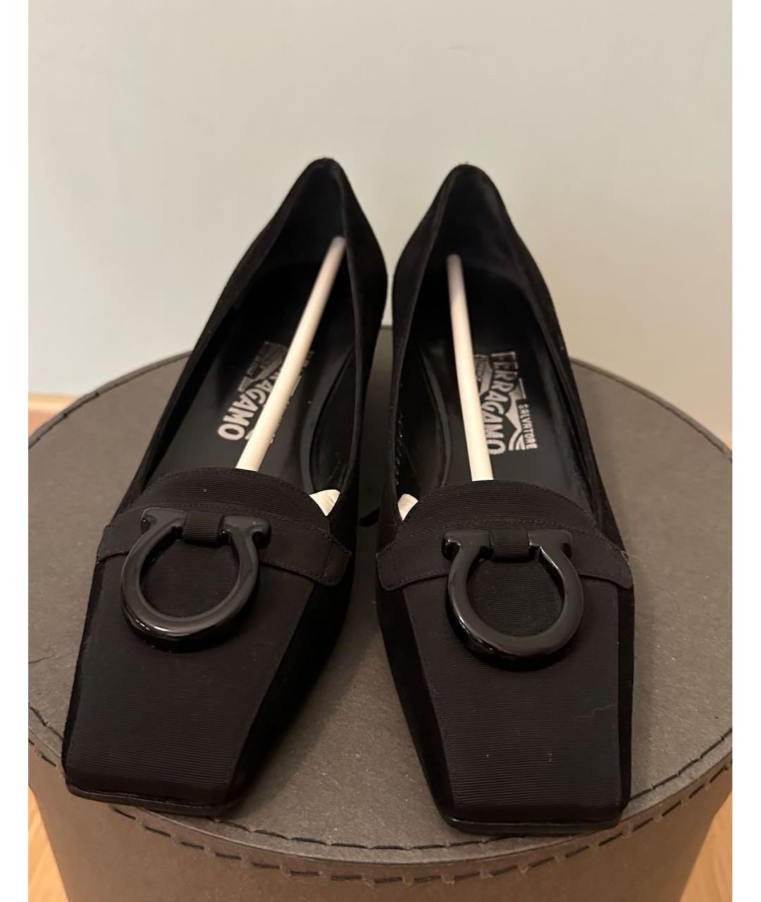 FERRAGAMO Черные текстильные туфли, фото 2