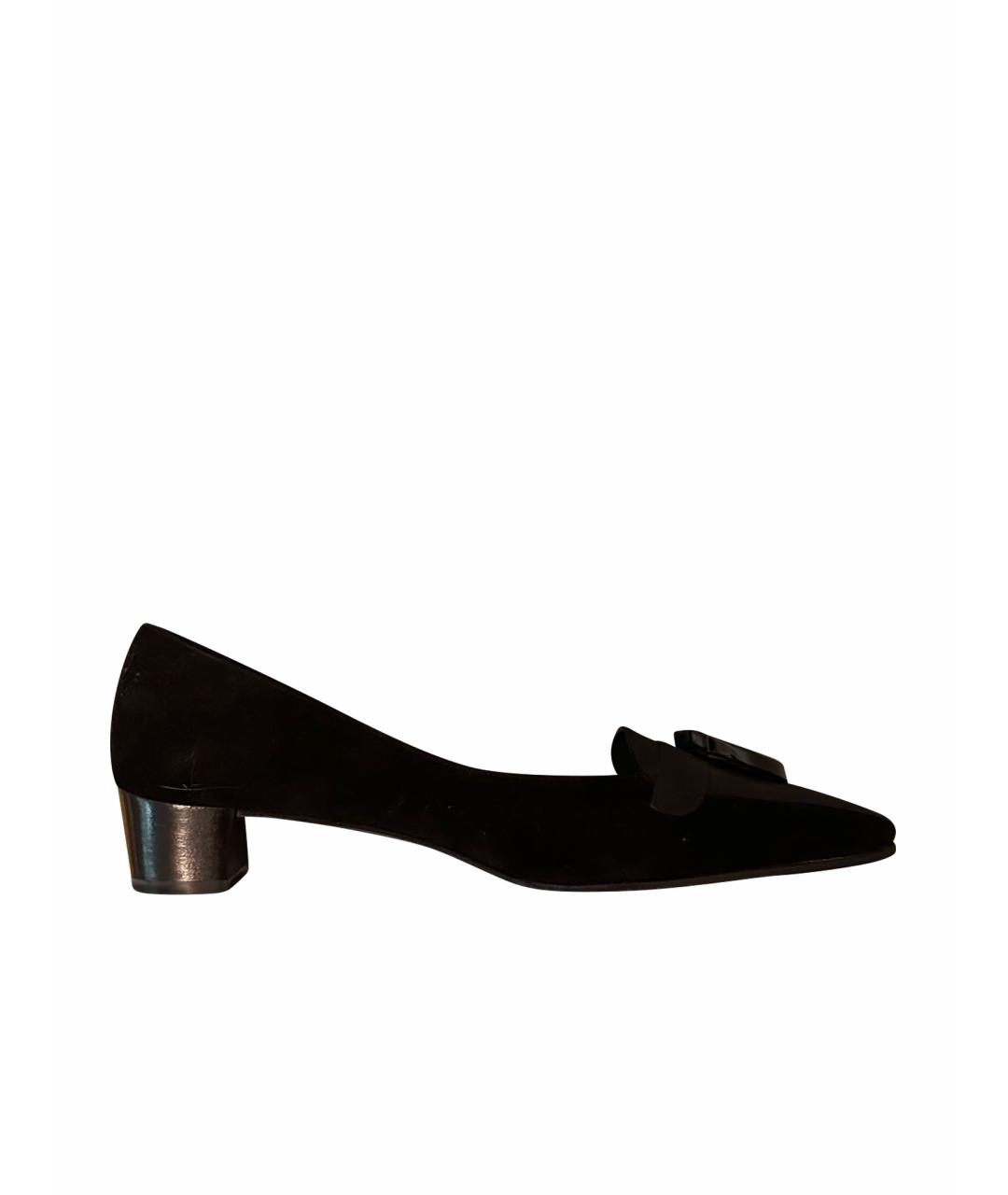 FERRAGAMO Черные текстильные туфли, фото 1