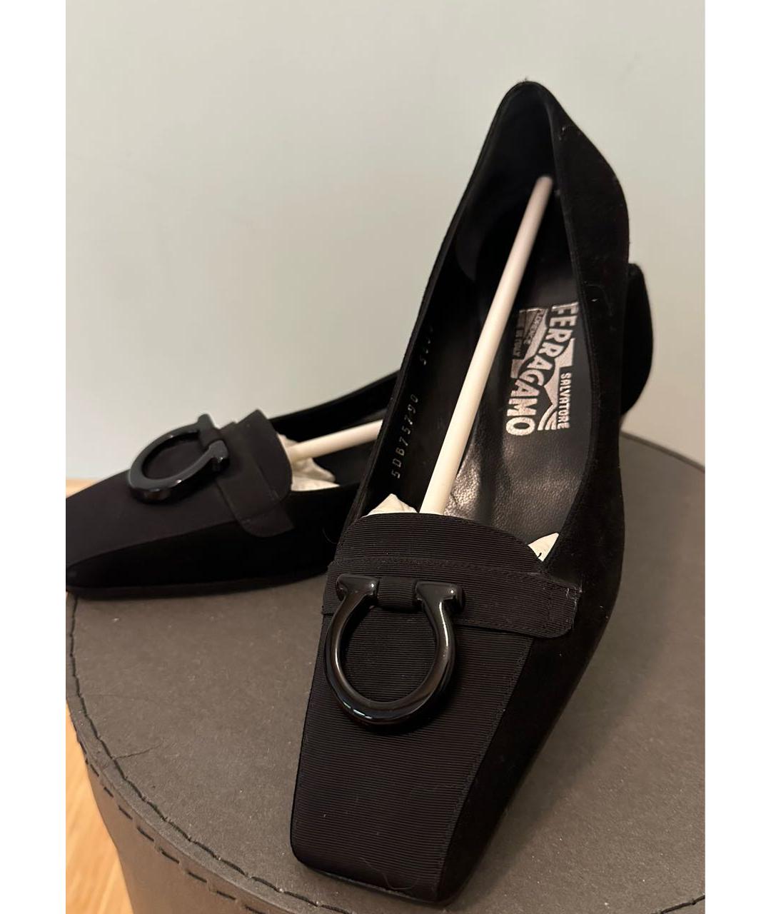 FERRAGAMO Черные текстильные туфли, фото 3