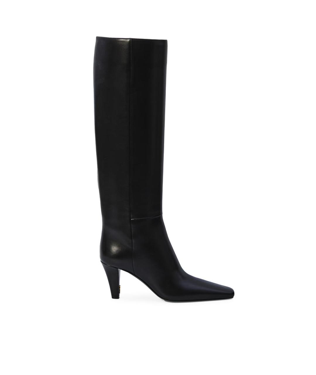SAINT LAURENT Черные кожаные сапоги, фото 1