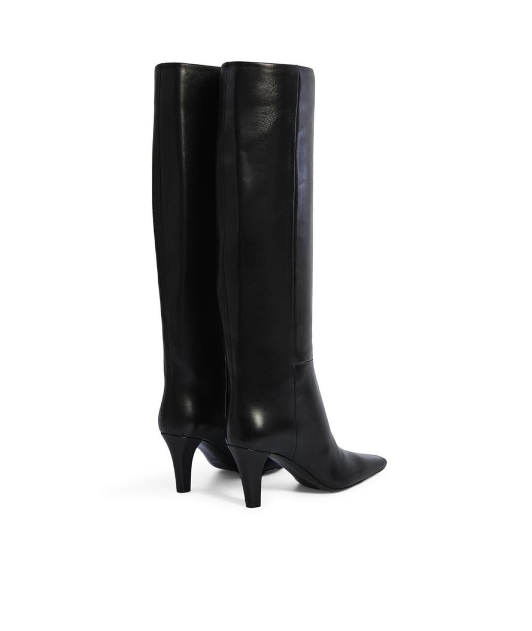 SAINT LAURENT Черные кожаные сапоги, фото 3