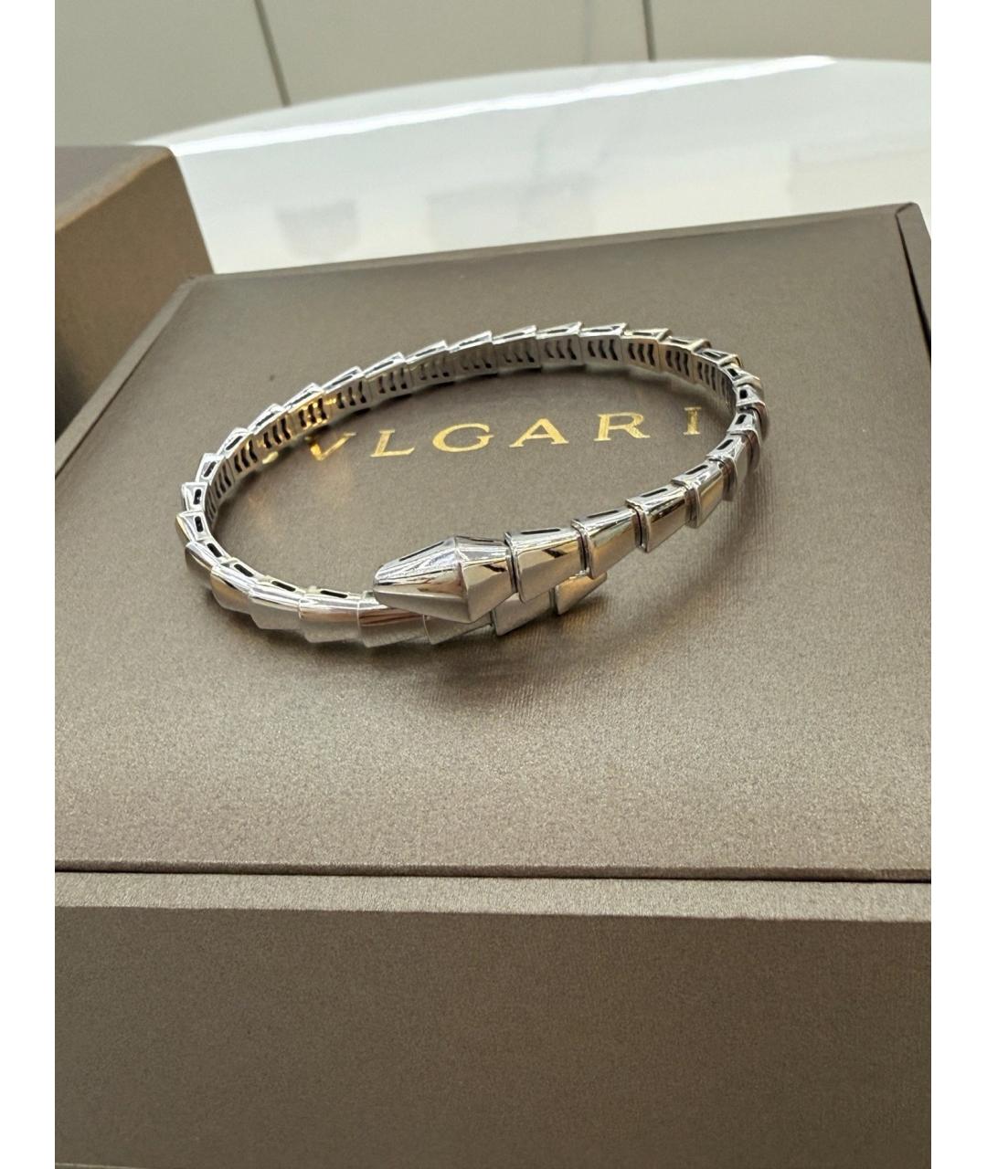 BVLGARI Серебрянный браслет из белого золота, фото 5