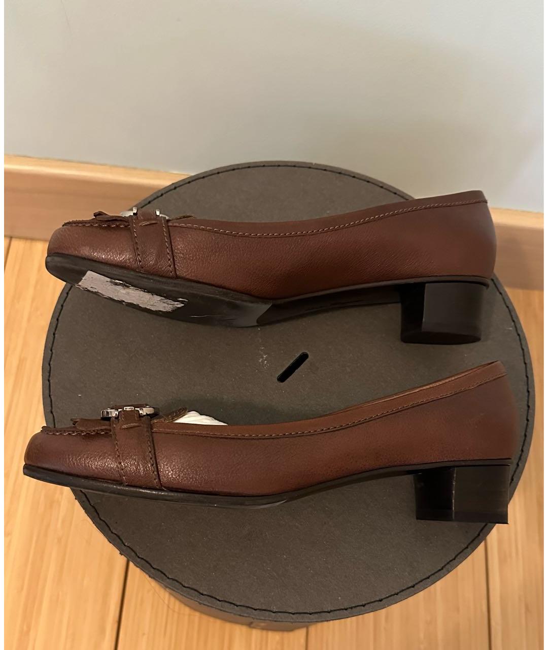 FERRAGAMO Коричневые кожаные туфли, фото 5