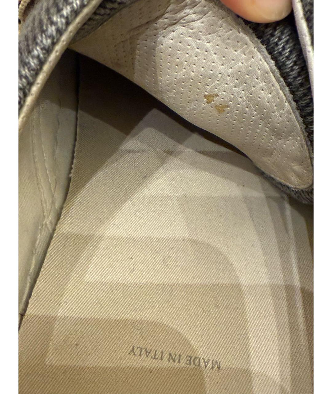 BRUNELLO CUCINELLI Антрацитовые текстильные низкие кроссовки / кеды, фото 4