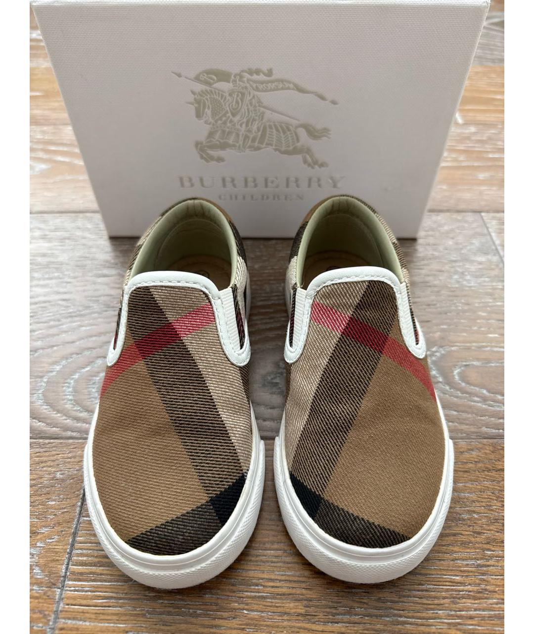 BURBERRY KIDS Коричневые текстильные лоферы/мокасины, фото 2