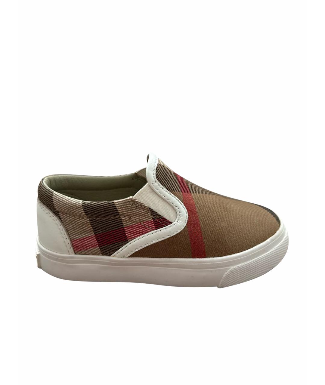 BURBERRY KIDS Коричневые текстильные лоферы/мокасины, фото 1
