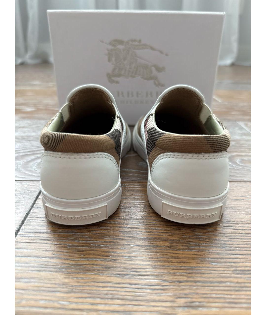 BURBERRY KIDS Коричневые текстильные лоферы/мокасины, фото 4