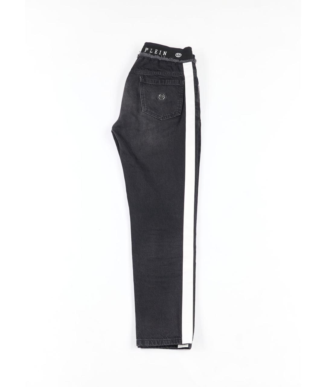 PHILIPP PLEIN Черные хлопковые прямые джинсы, фото 5