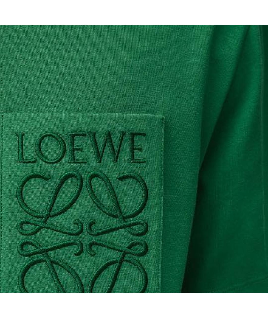 LOEWE Зеленая хлопковая футболка, фото 5
