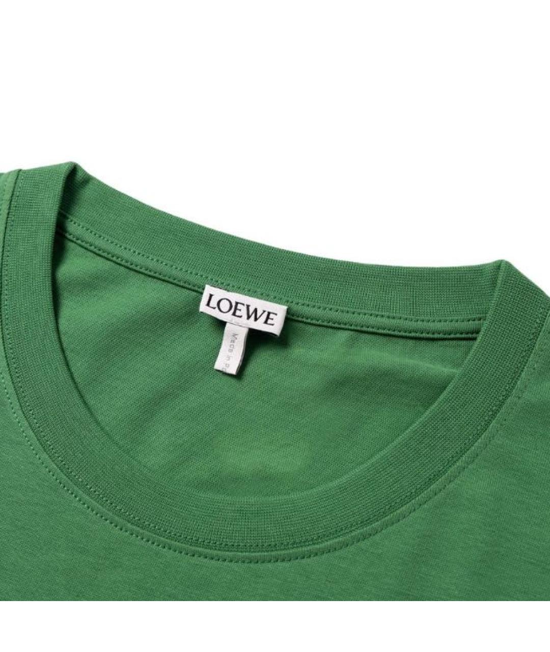 LOEWE Зеленая хлопковая футболка, фото 3