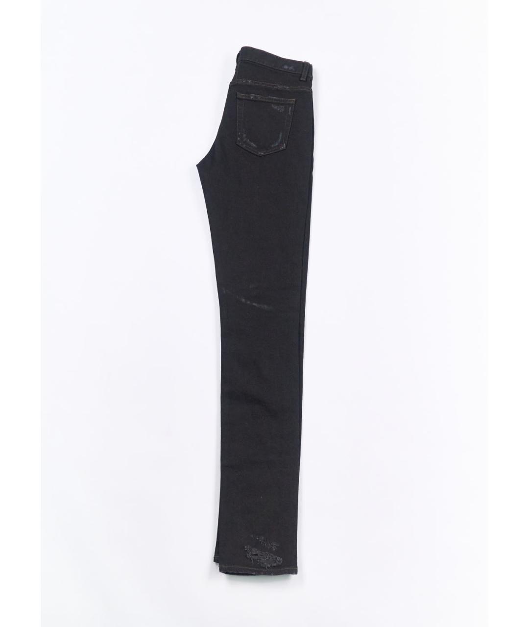 SAINT LAURENT Черные хлопко-эластановые прямые джинсы, фото 5