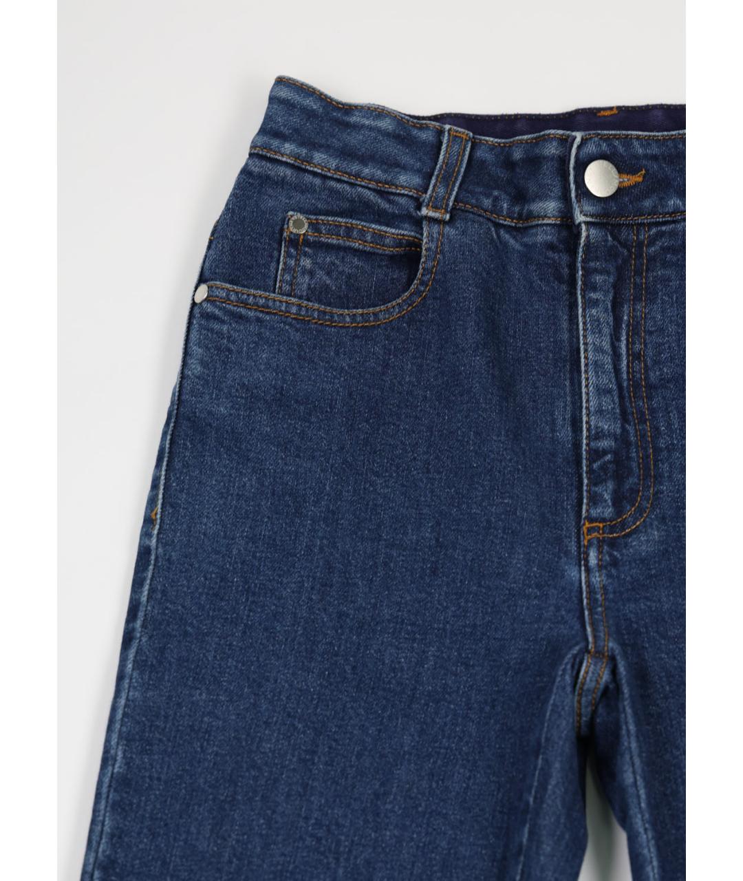 STELLA MCCARTNEY Синие хлопко-эластановые прямые джинсы, фото 4