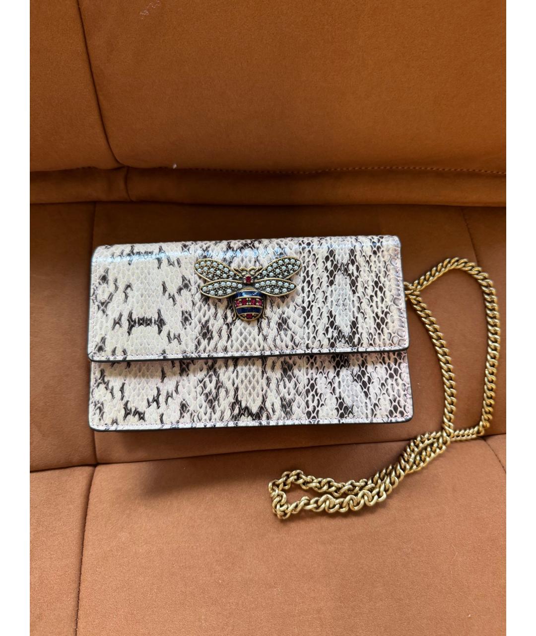 GUCCI Бежевая кожаная сумка тоут, фото 10