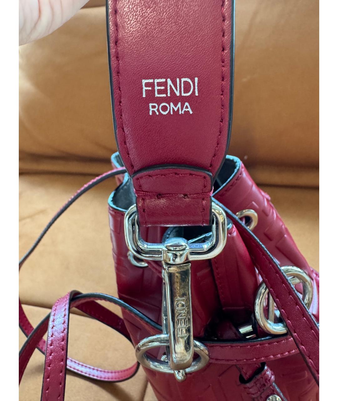 FENDI Красная кожаная сумка тоут, фото 8