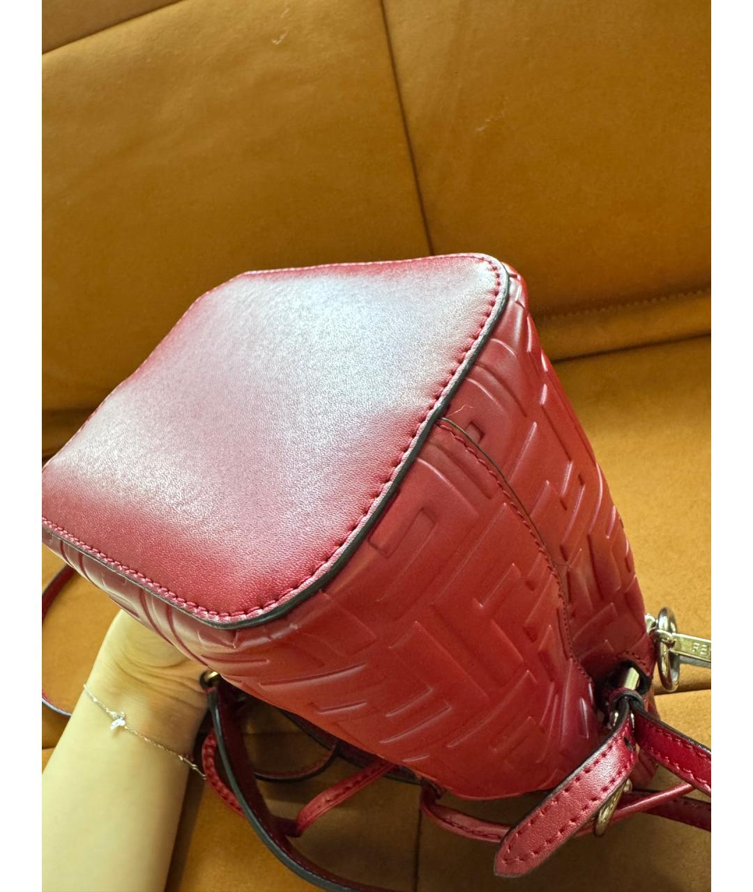 FENDI Красная кожаная сумка тоут, фото 5