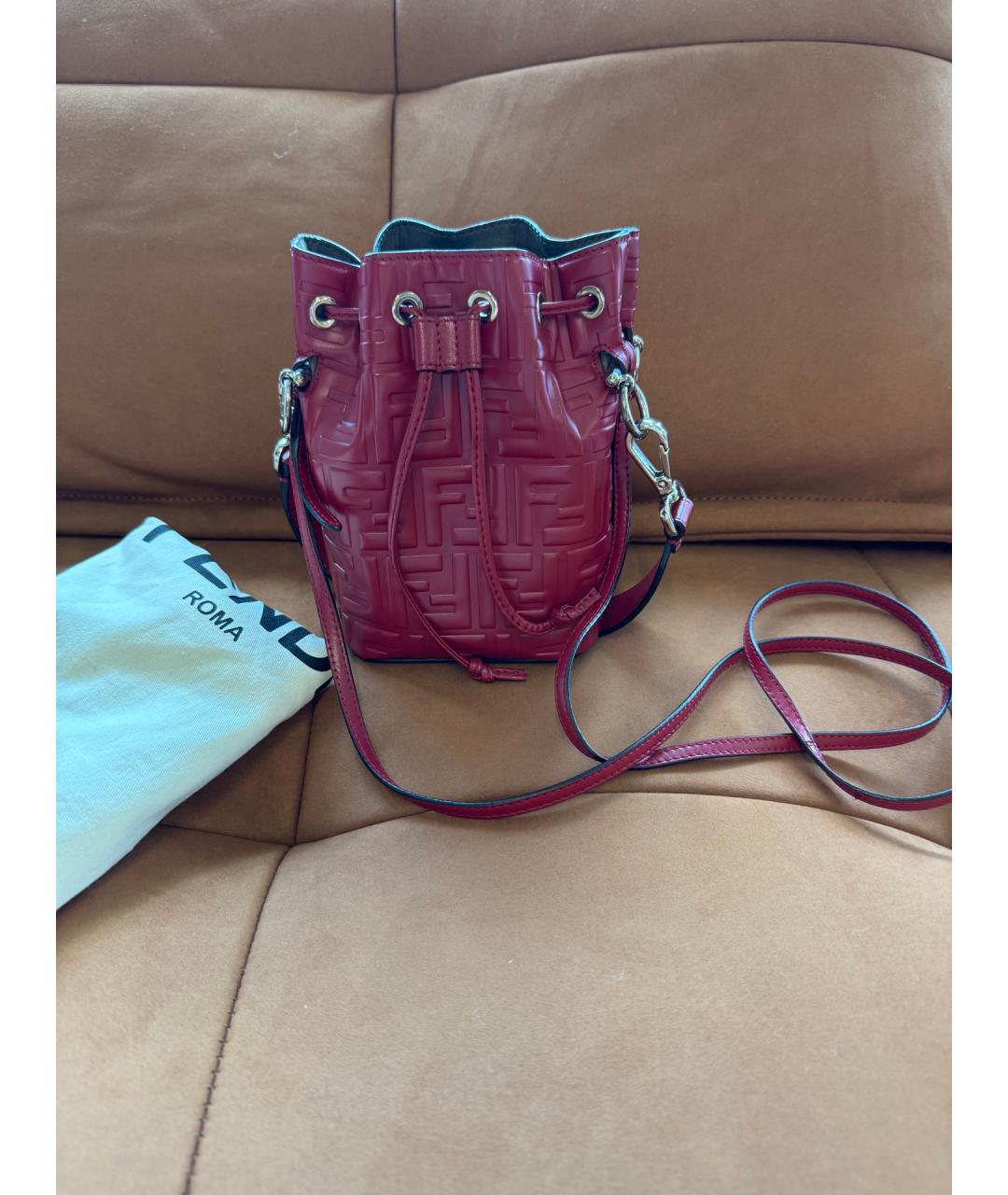FENDI Красная кожаная сумка тоут, фото 10
