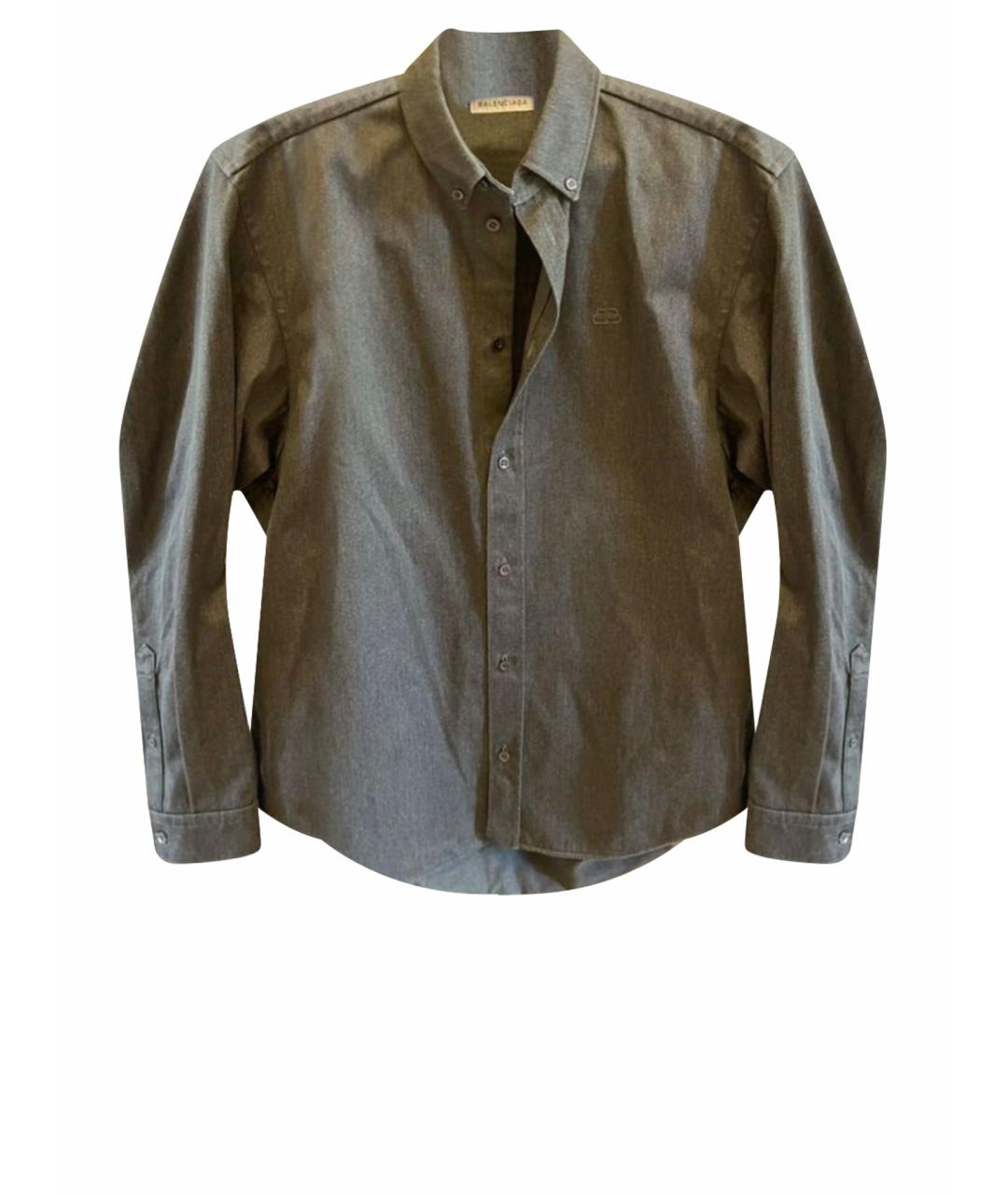 BALENCIAGA Серая хлопковая рубашка, фото 1