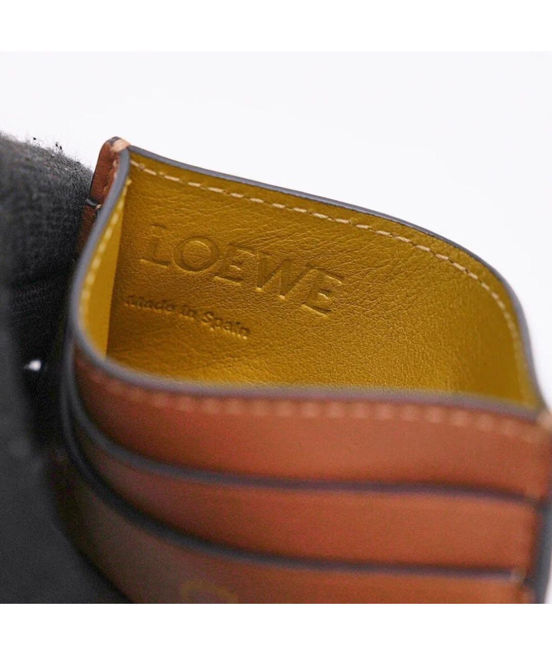 LOEWE Коричневый кожаный кардхолдер, фото 5