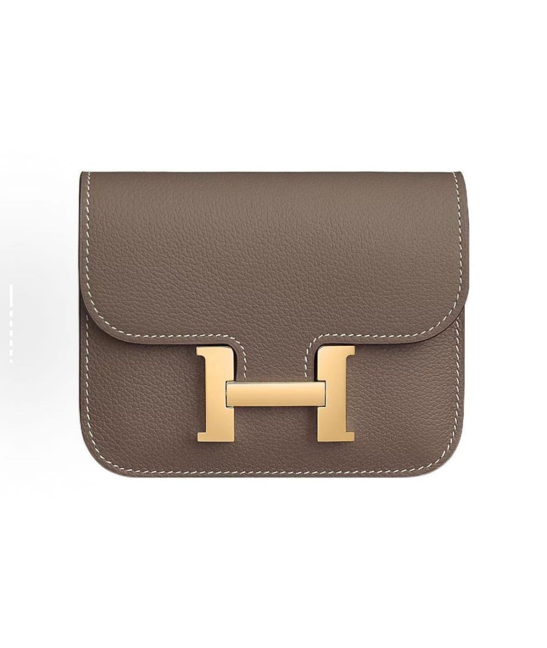 HERMES Коричневая кожаная сумка через плечо, фото 1