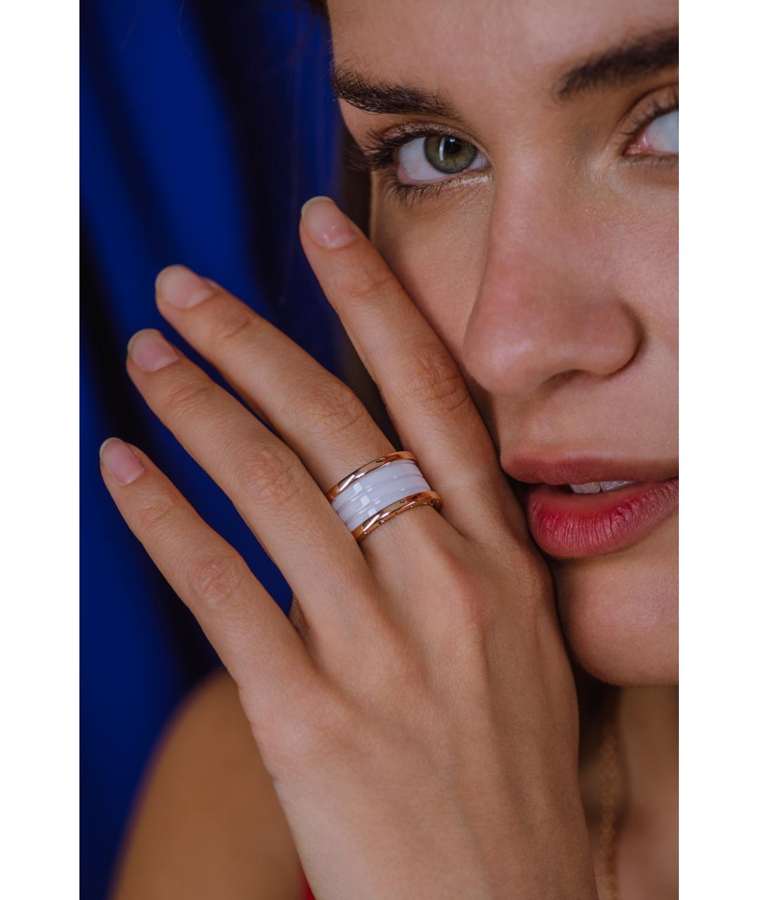 BVLGARI Белое кольцо из розового золота, фото 2