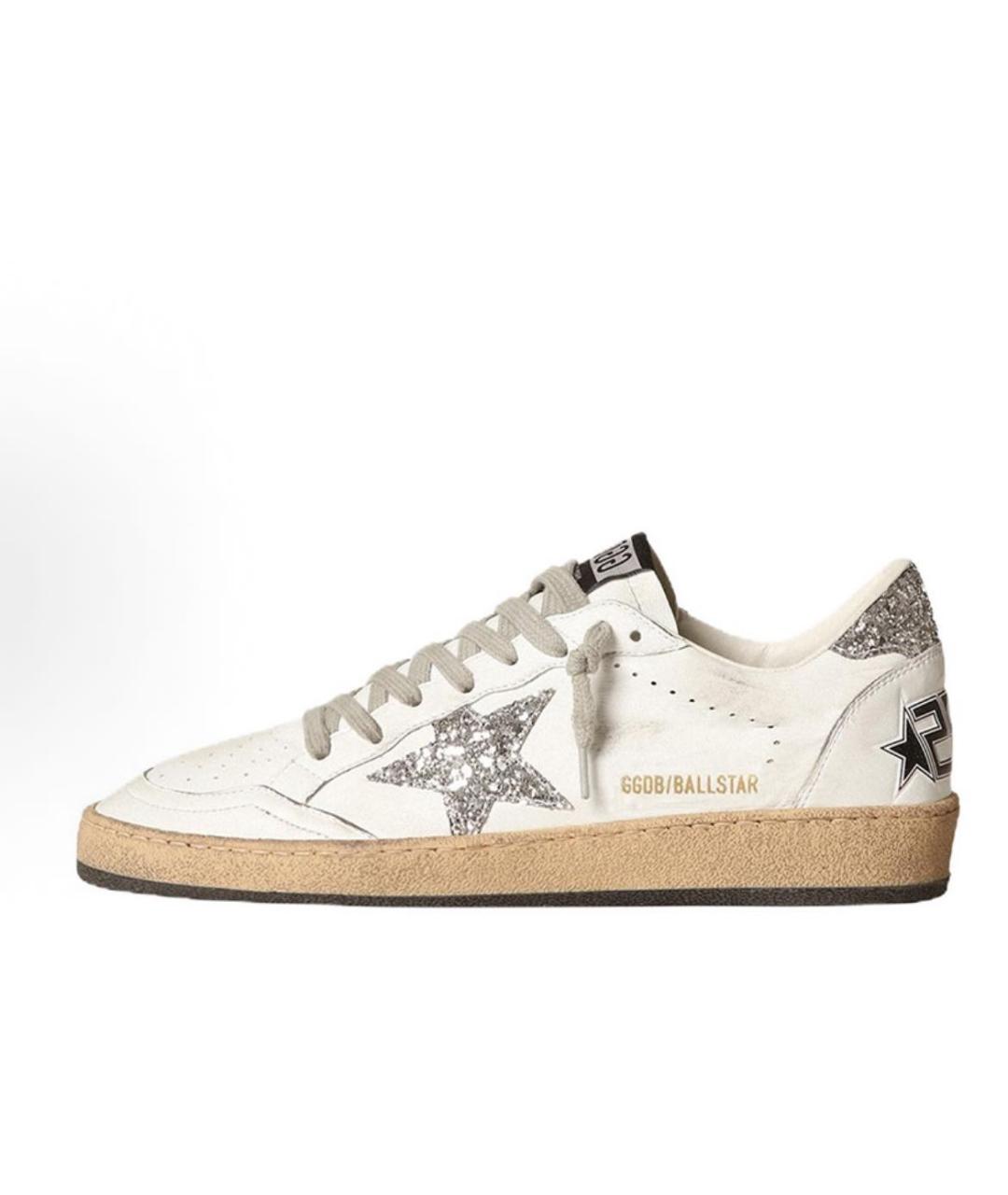 GOLDEN GOOSE DELUXE BRAND Бежевые кожаные кроссовки, фото 4