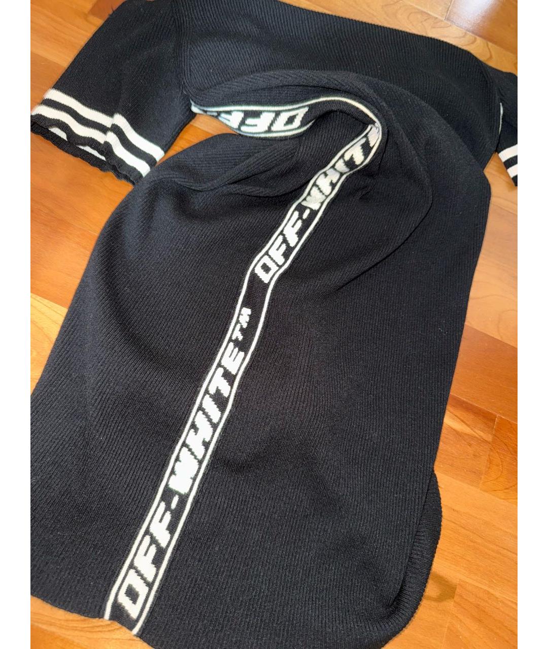 OFF-WHITE Черное вискозное повседневное платье, фото 3