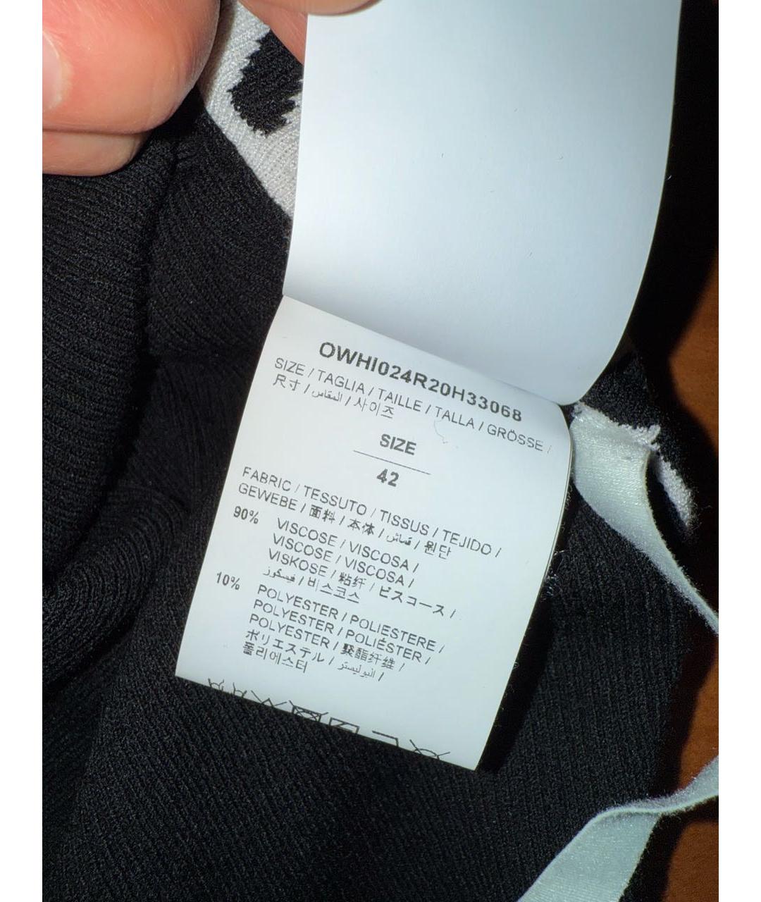 OFF-WHITE Черное вискозное повседневное платье, фото 4
