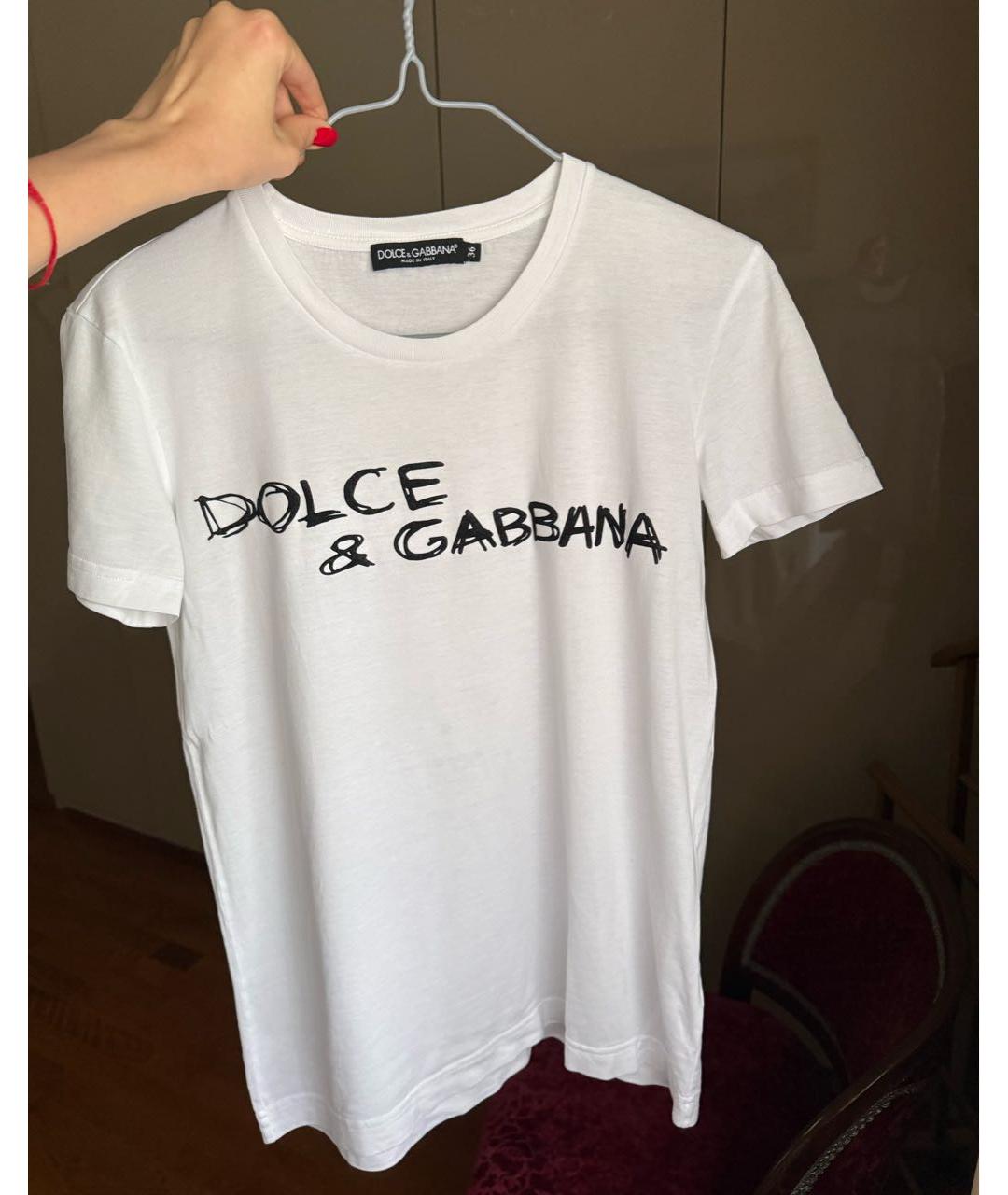 DOLCE&GABBANA Белая хлопковая футболка, фото 4