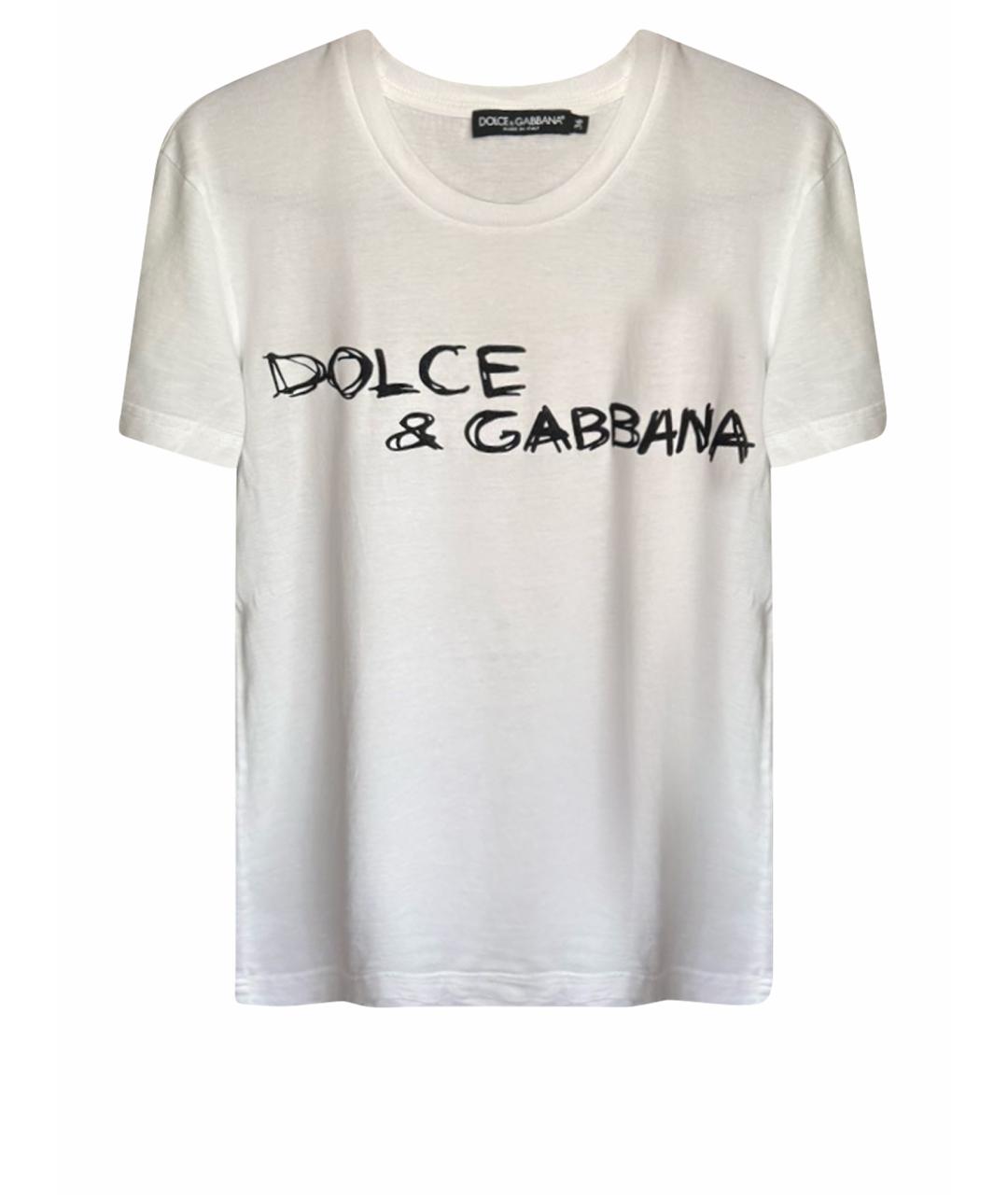 DOLCE&GABBANA Белая хлопковая футболка, фото 1