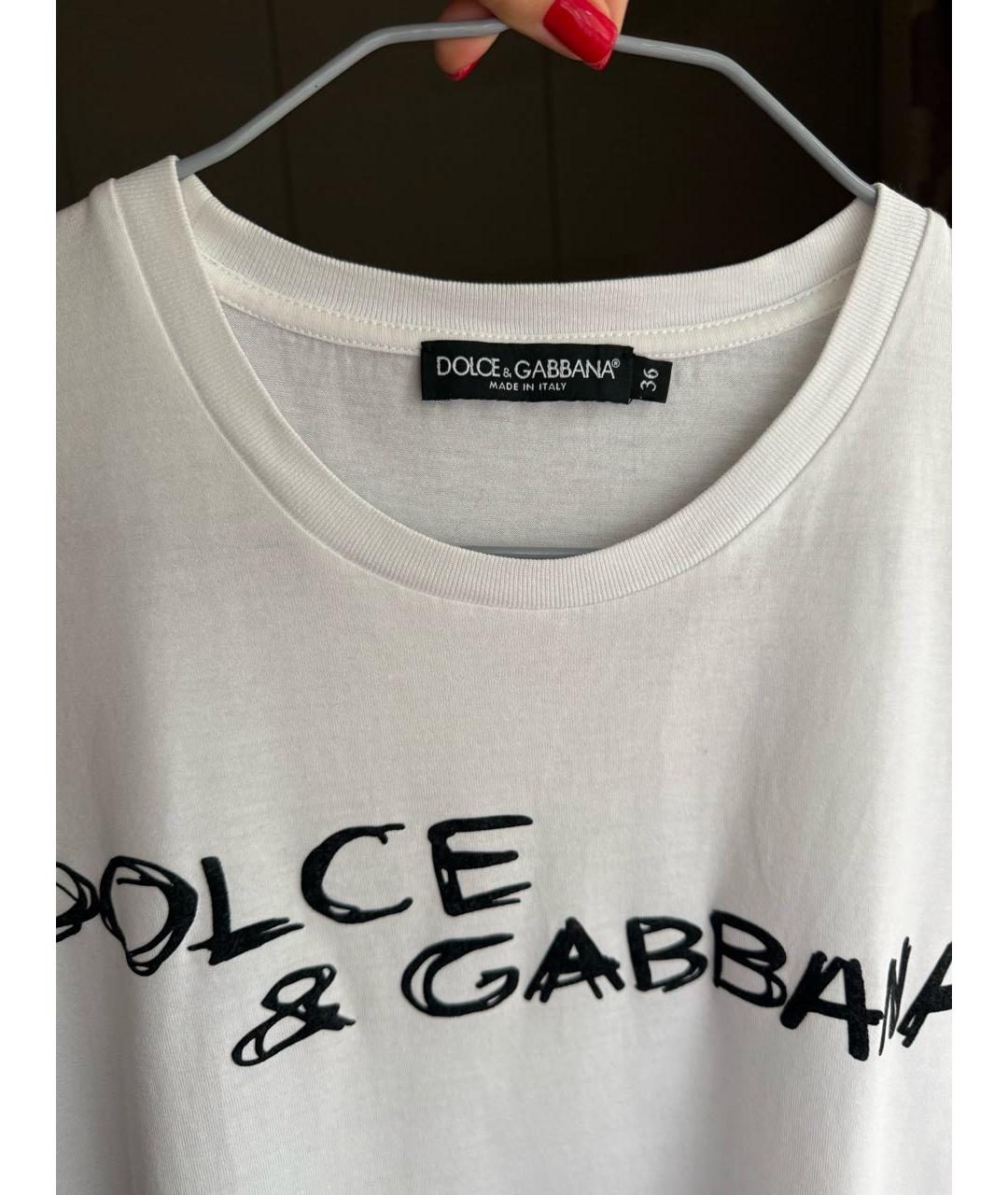 DOLCE&GABBANA Белая хлопковая футболка, фото 3