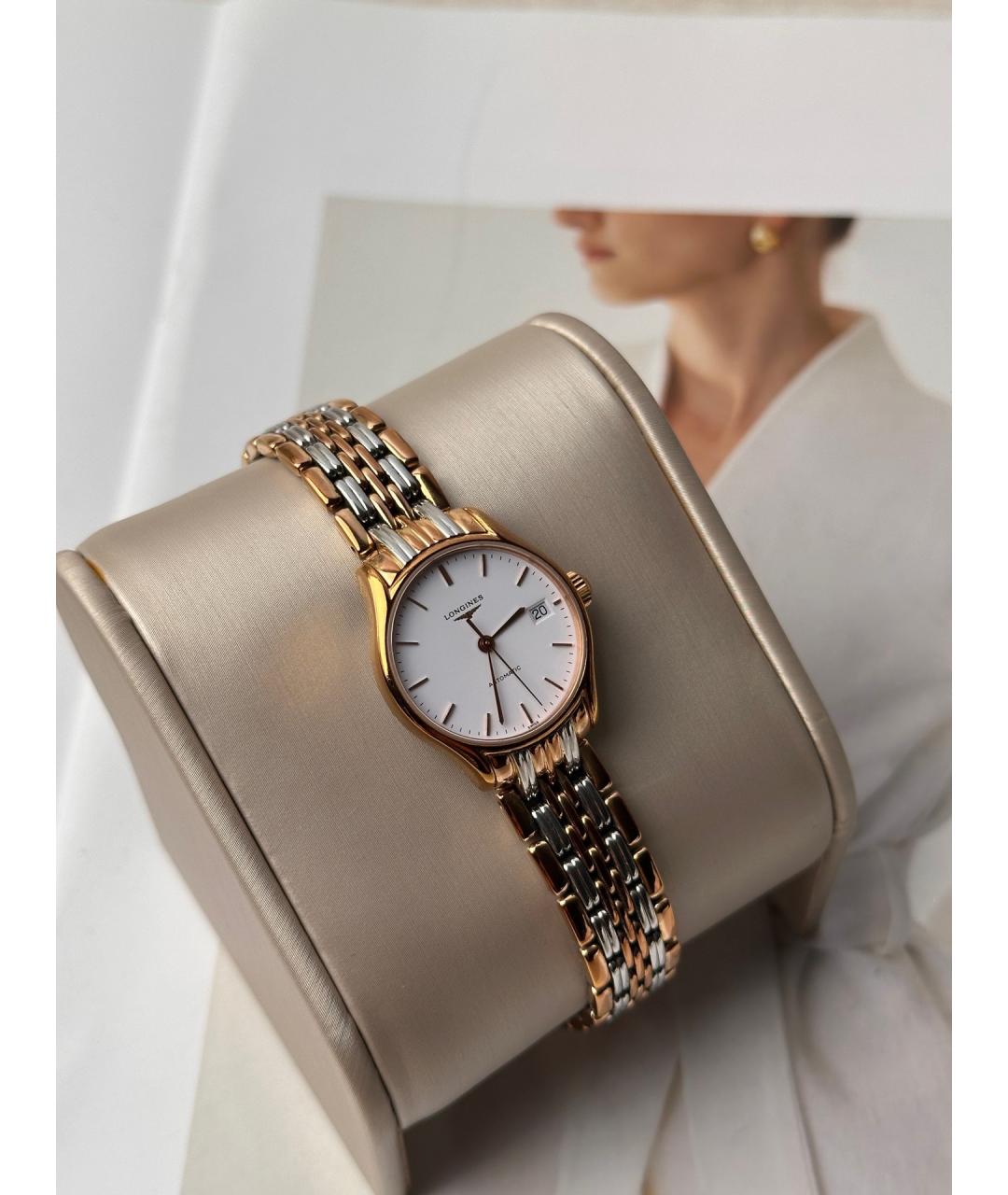 LONGINES Белые металлические часы, фото 3