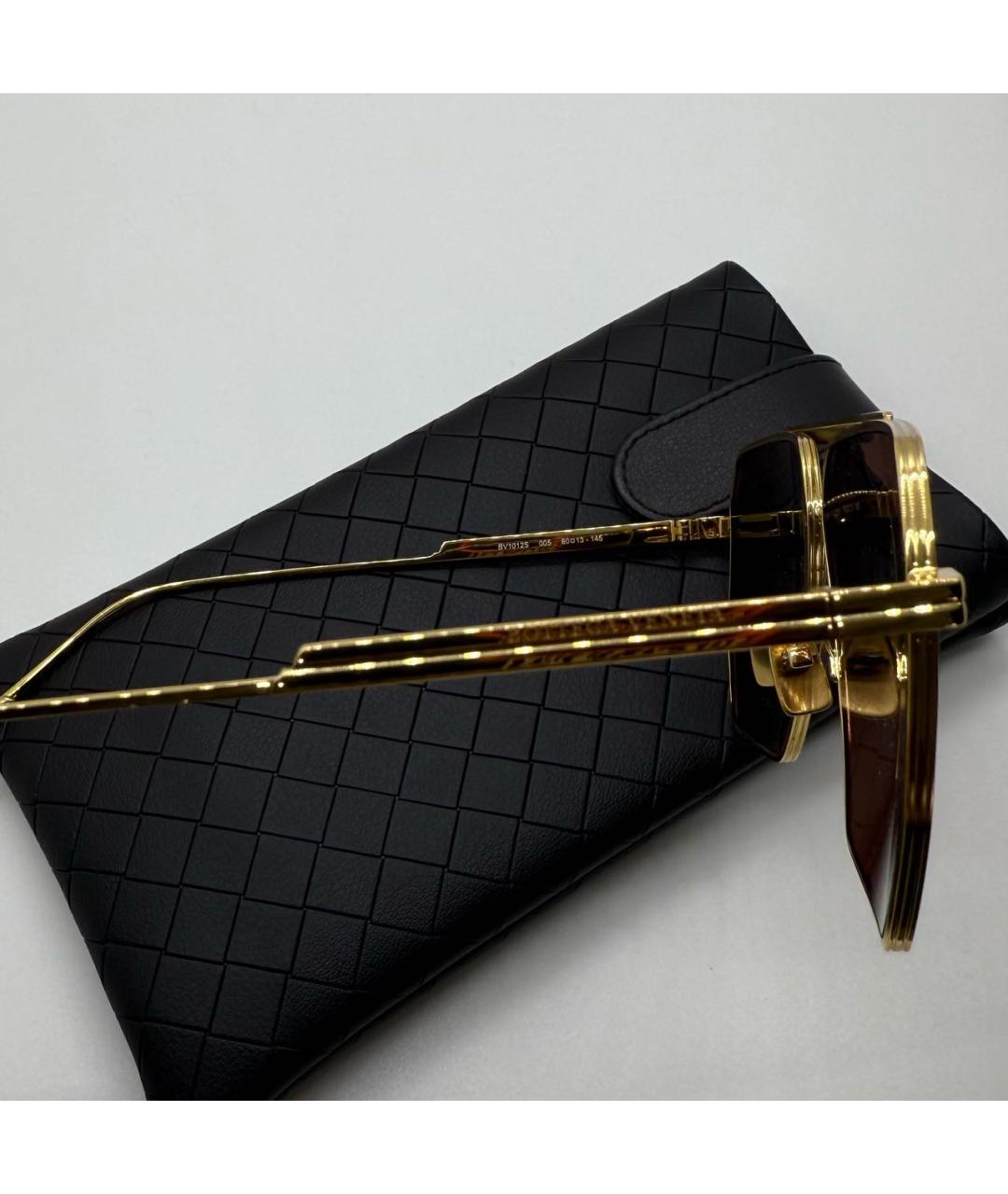 BOTTEGA VENETA Коричневые металлические солнцезащитные очки, фото 6