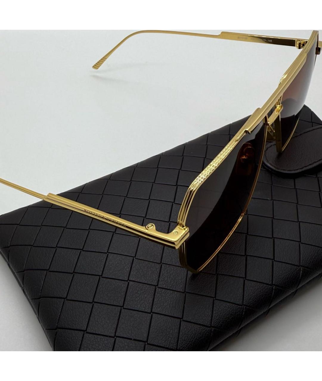 BOTTEGA VENETA Коричневые металлические солнцезащитные очки, фото 5