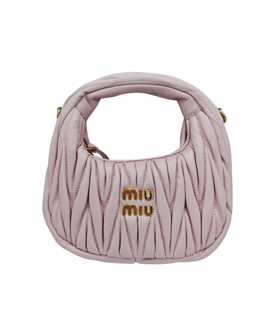 MIU MIU Розовая кожаная сумка с короткими ручками, фото 1