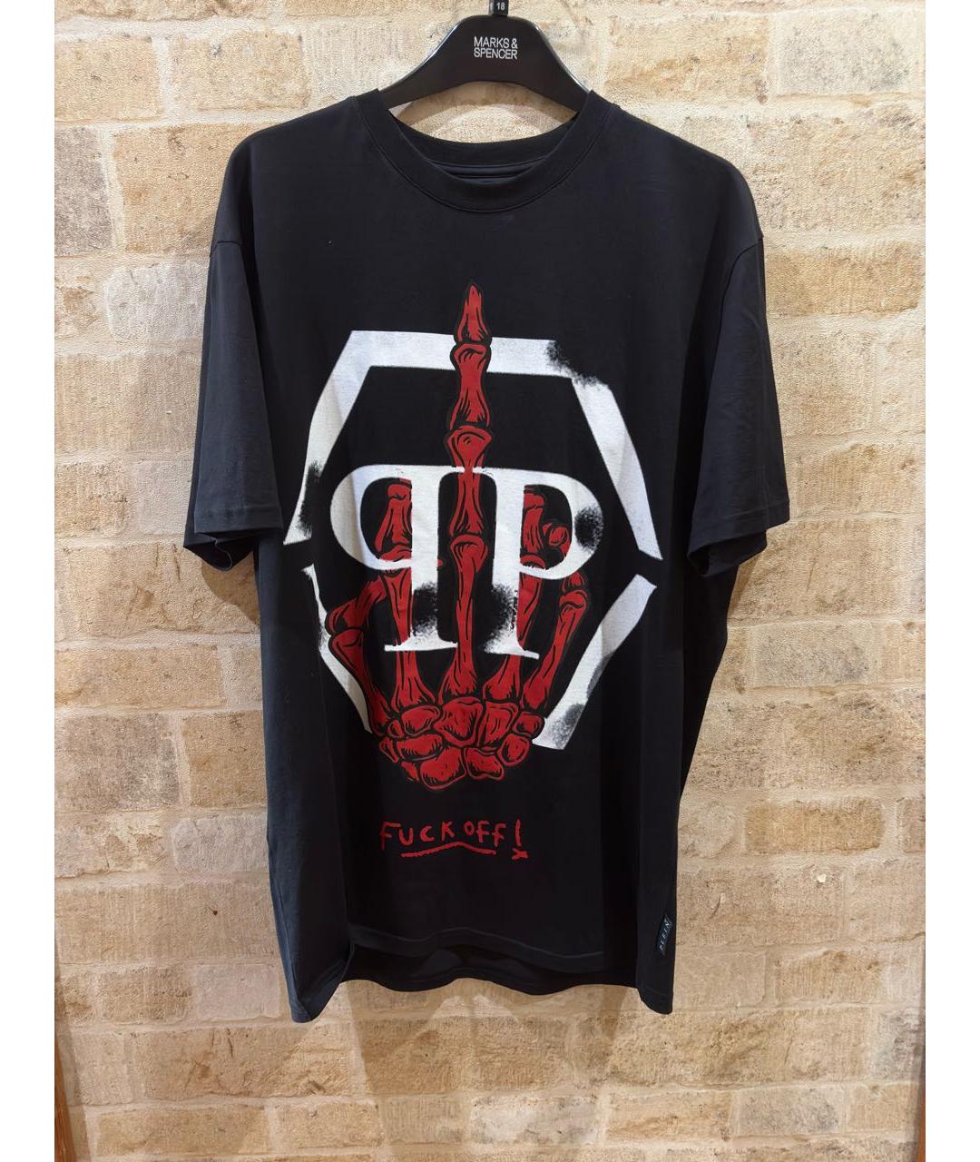 PHILIPP PLEIN Черная хлопковая футболка, фото 4